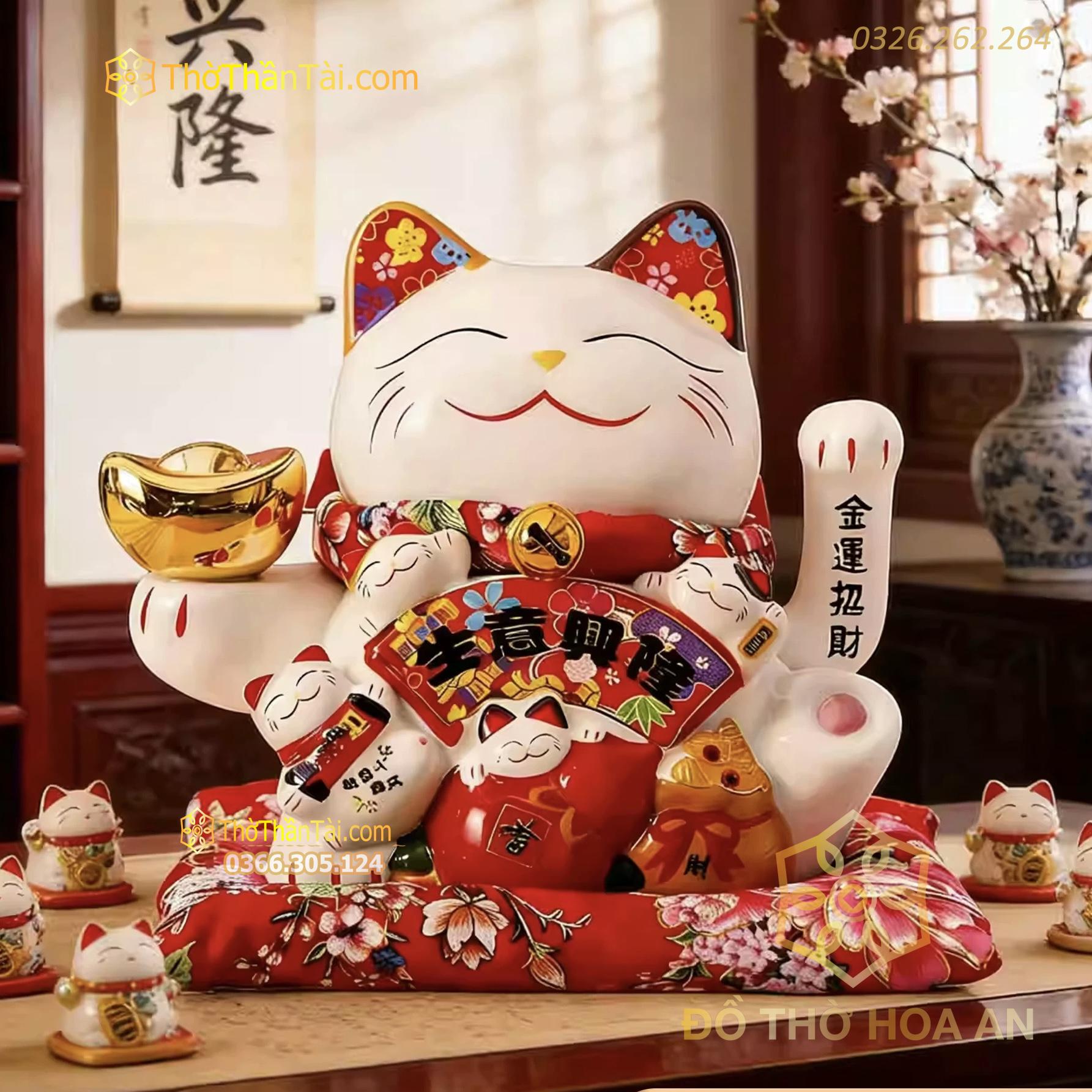 Mèo Thần Tài May Mắn Đĩnh Vàng