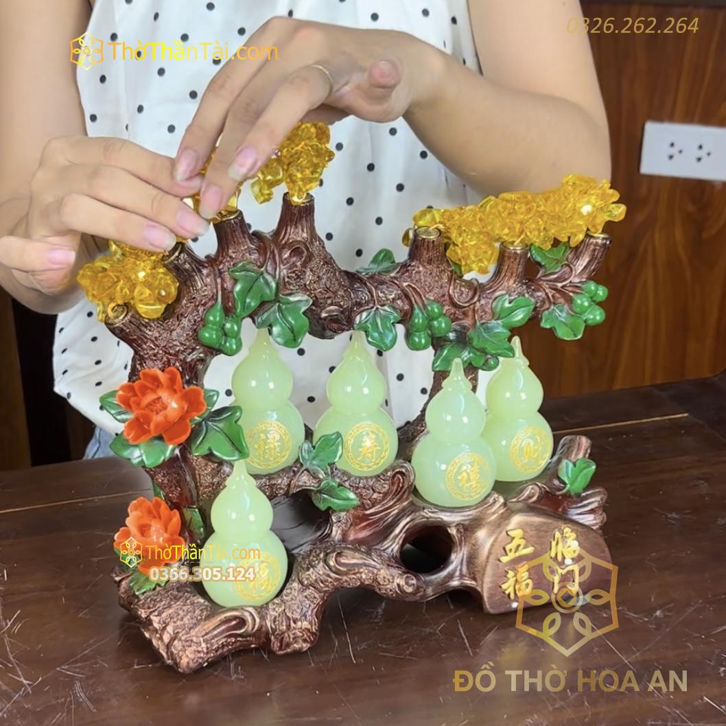 Ngũ Hồ Lô Bột Đá Ngọc Phong Thủy