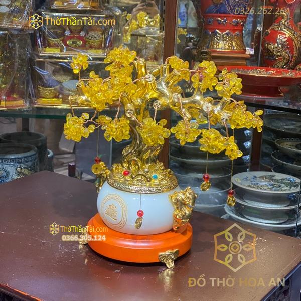 Cây Đá Thạch Anh Vàng Chiêu Tài