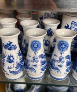 Lọ Hoa Dáng Huệ Rồng Men Lam