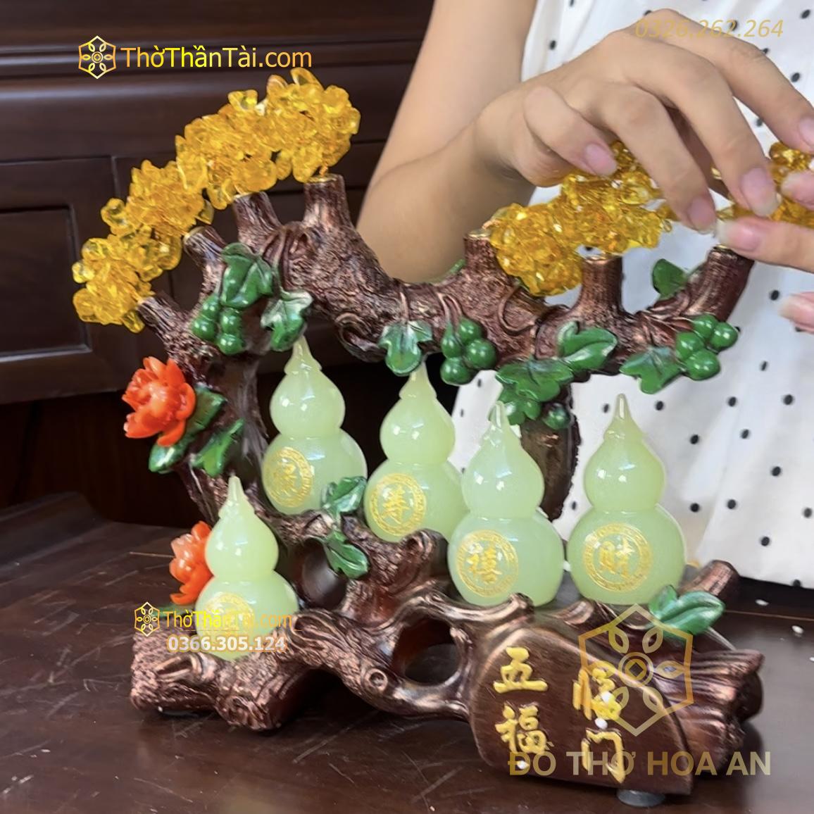 Ngũ Hồ Lô Bột Đá Ngọc Phong Thủy
