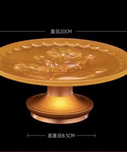 Mâm Bồng Lưu Ly Bọc Đồng Vàng