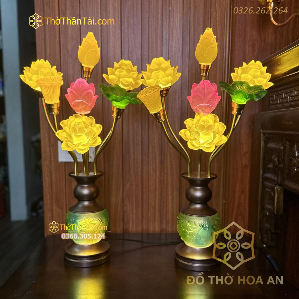 Đèn thờ 7 bông hoa sen