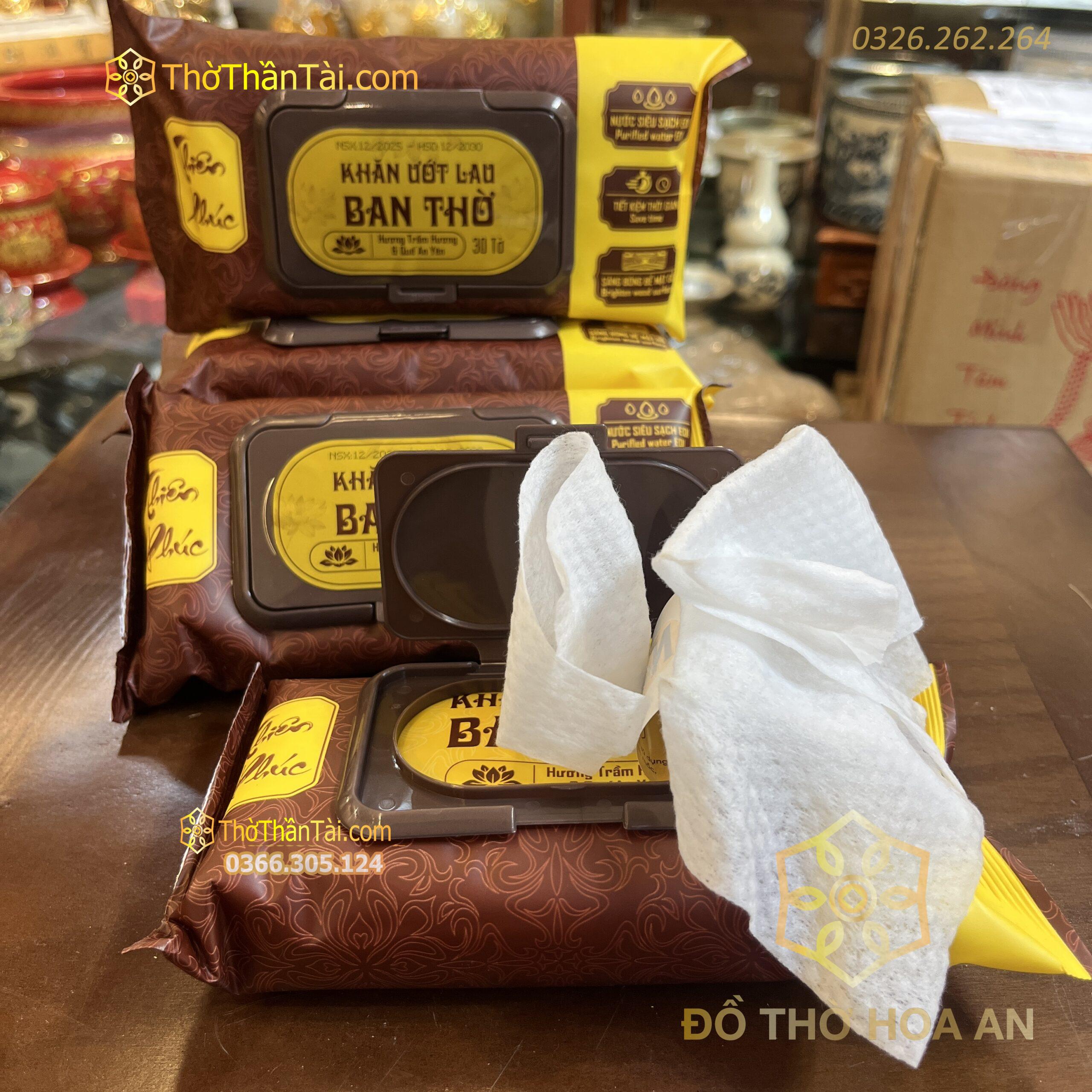 Hộp Khăn Ướt Lau Ban Thờ 30 Tờ