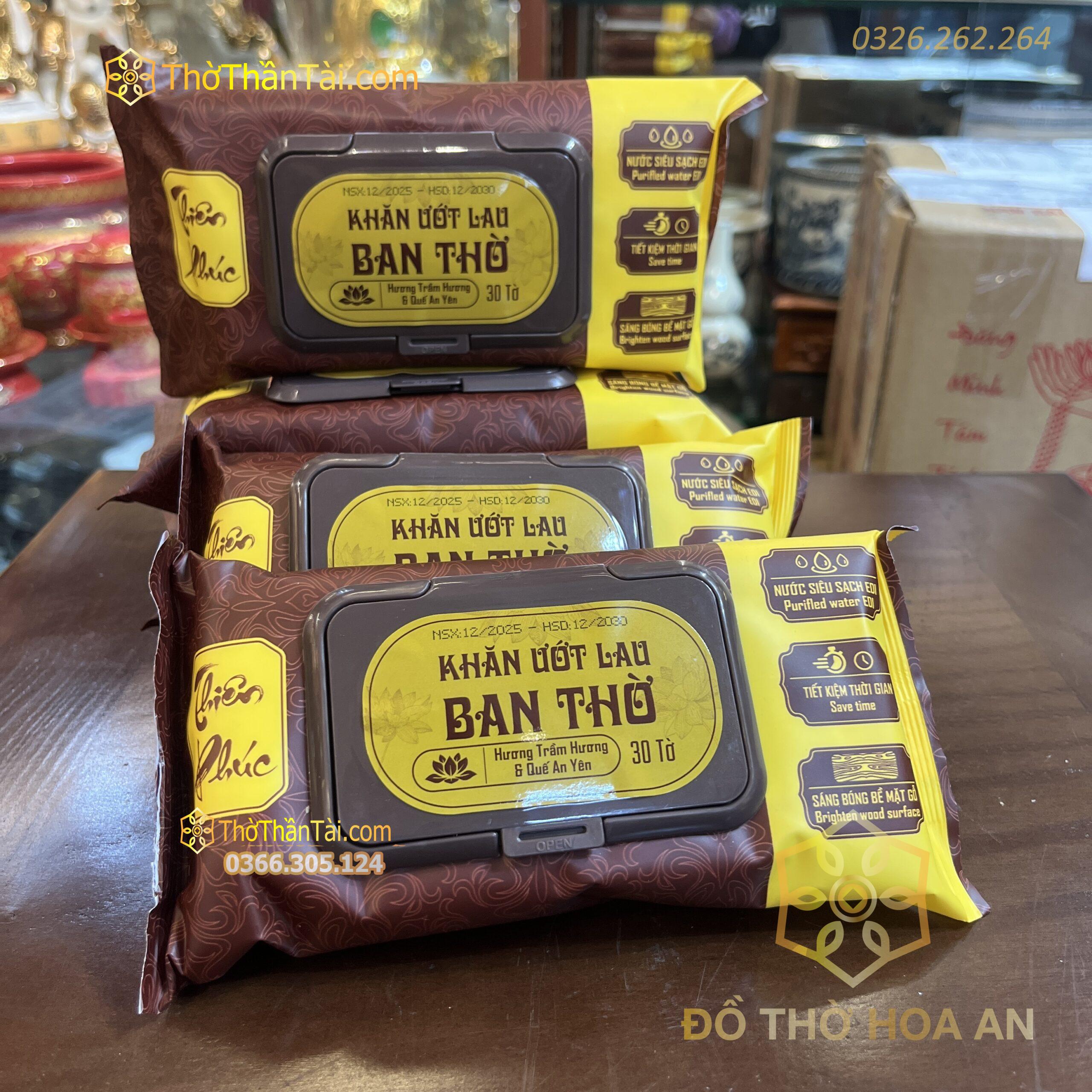 Hộp Khăn Ướt Lau Ban Thờ 30 Tờ