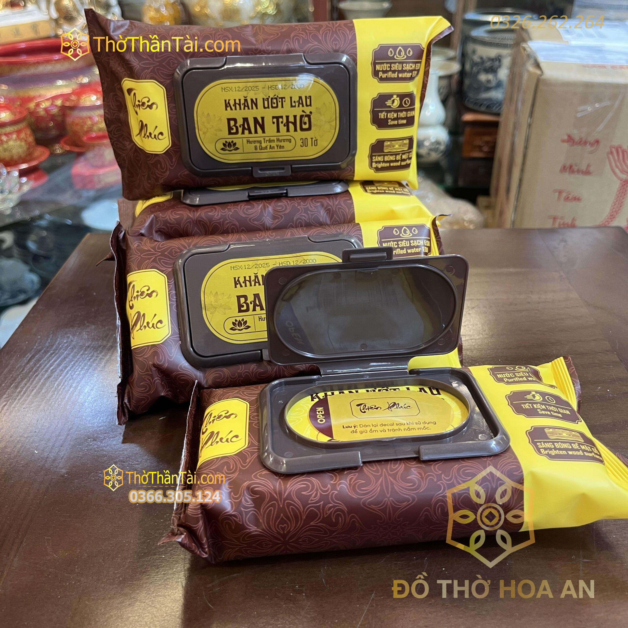 Hộp Khăn Ướt Lau Ban Thờ 30 Tờ