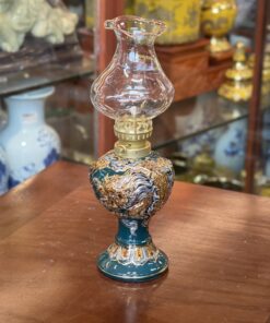 Đèn Dầu Men Xanh Vẽ Vàng